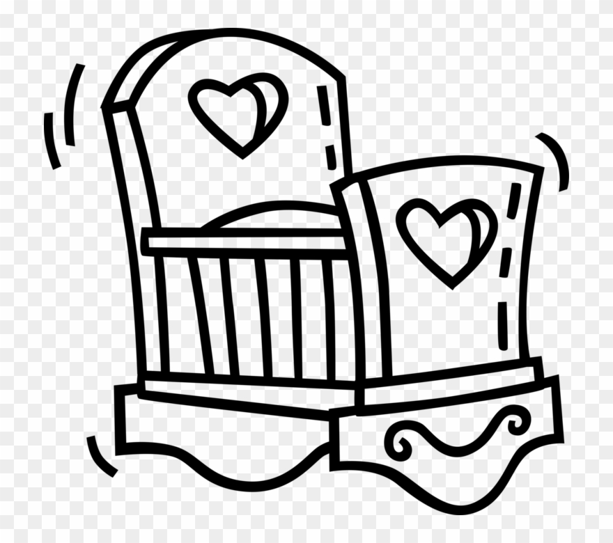 Vector Illustration Of Newborn Baby's Crib Small Bed - Baby Crib Clip Art - Png Download