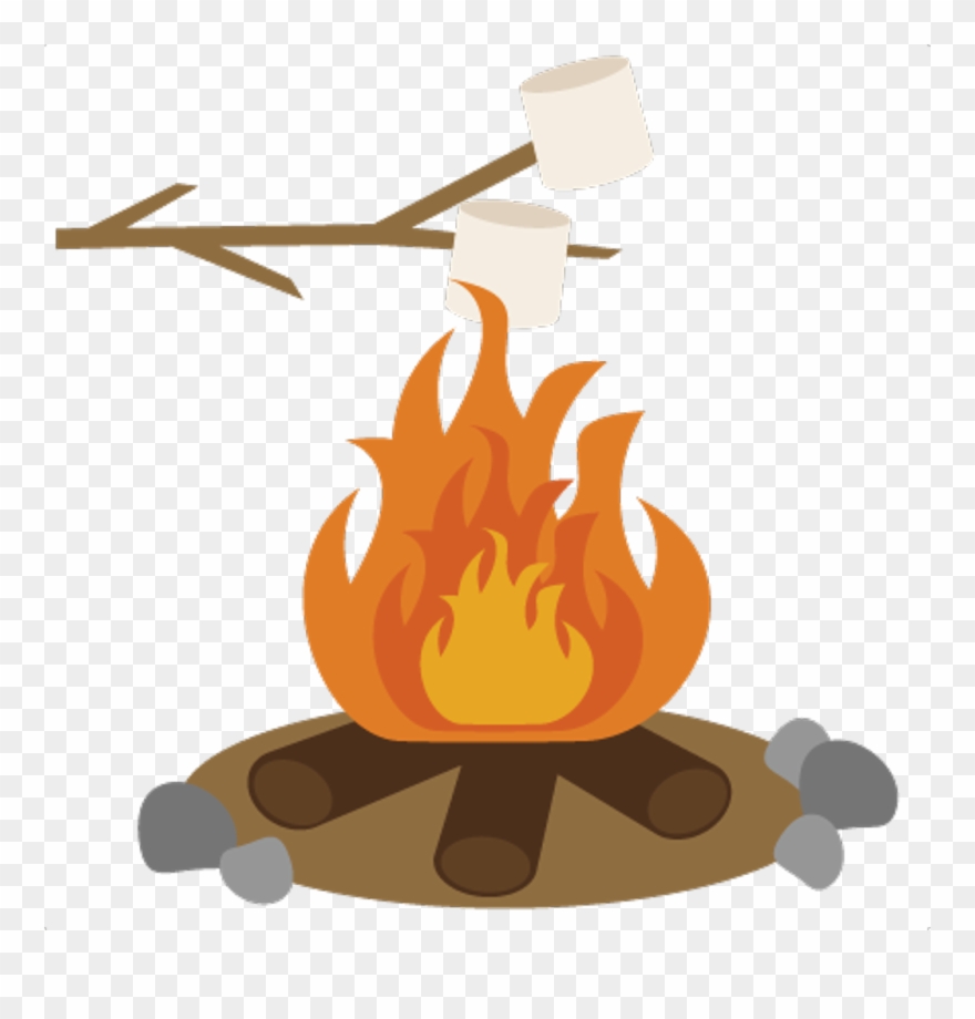 Campingstickerscampfire Freetoedit - - Campfire With Smores Clipart - Png Download
