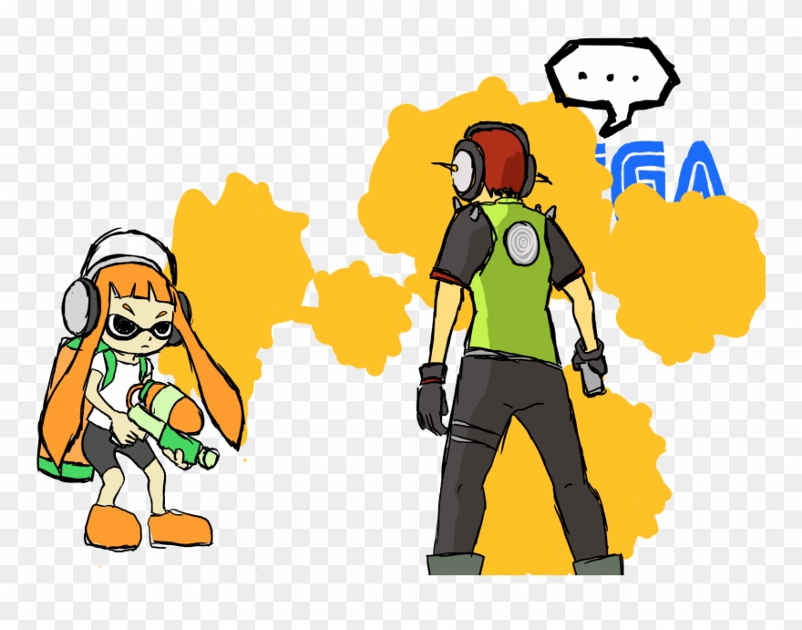 Ga Splatoon De Blob Jet Set Radio Yellow Cartoon Fictional - Jet Set Radio Splatoon Clipart