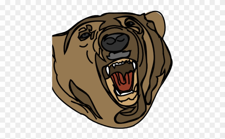 Grizzly Clipart Roaring - Bear - Png Download