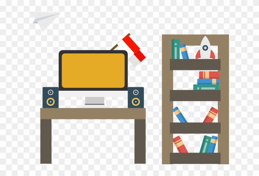 Anthony Wijaya's Desk Illustration - Graphic Design Clipart