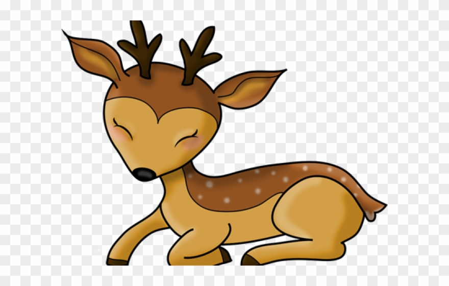 Lying Down Clipart Phone - Transparent Cartoon Deer - Png Download