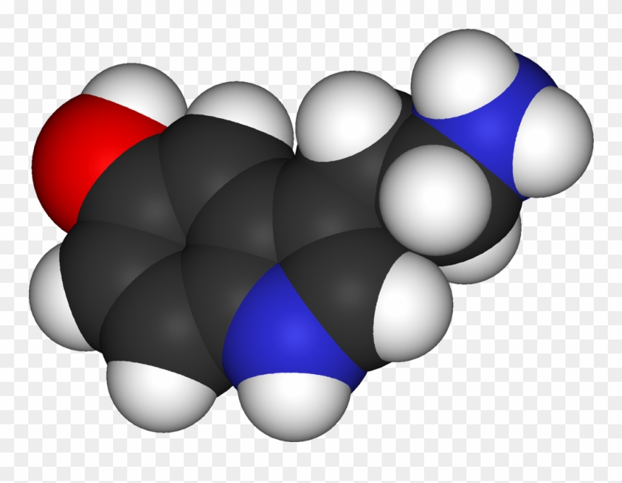 Serotonin 3d Vdw - Serotonin 3d Png Clipart