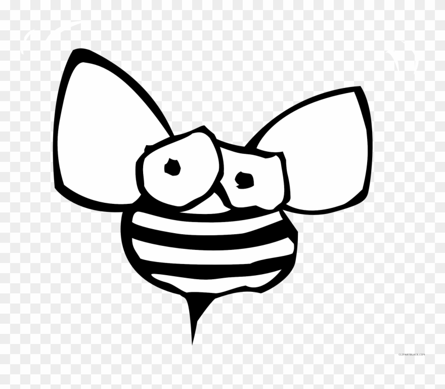 Hive Clipart Border - Black And White Bee Cartoon Jpg - Png Download