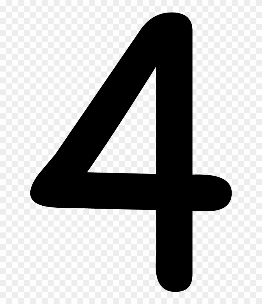 Number 4 Png - Black And White Number 4 Clipart Transparent Png