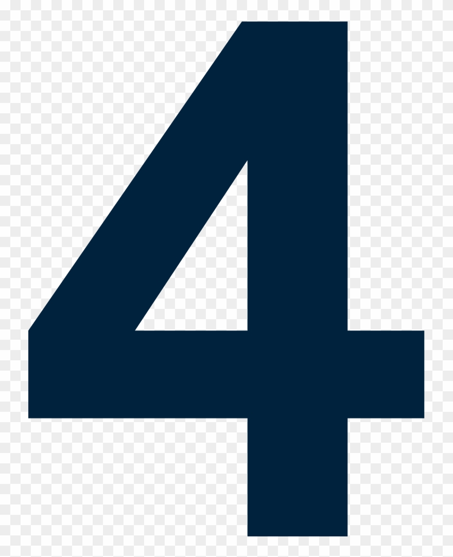 Number 4 Clipart Blue - Number 4 In Blue - Png Download