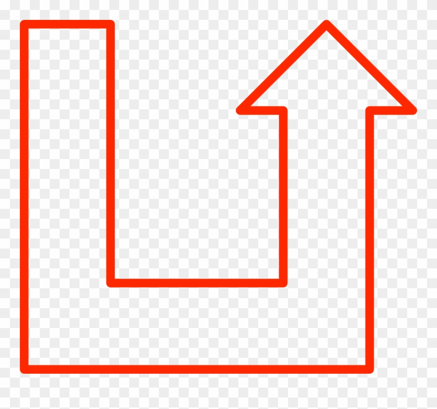 Arrow,red,turn,turn Over,reverse,invert,turn Round, - Pfeil Um Die Ecke Clipart