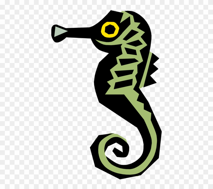 Vector Illustration Of Marine Fish Hippocampus Genus - Illustration Clipart