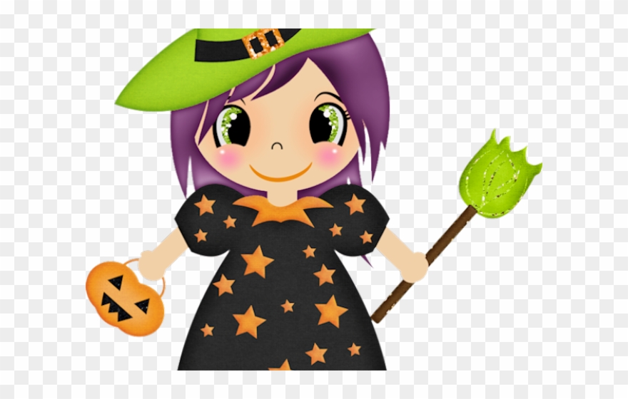 Trick Or Treat Clipart Witch - Transparent Background Cute Halloween Clipart - Png Download
