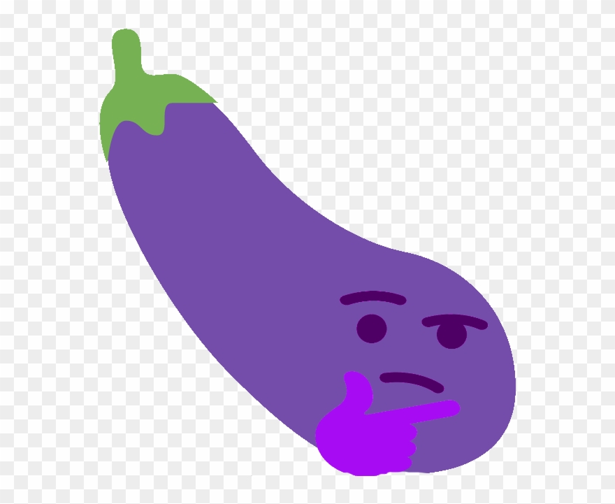 > - Thinking Eggplant - Twemoji Eggplant Clipart