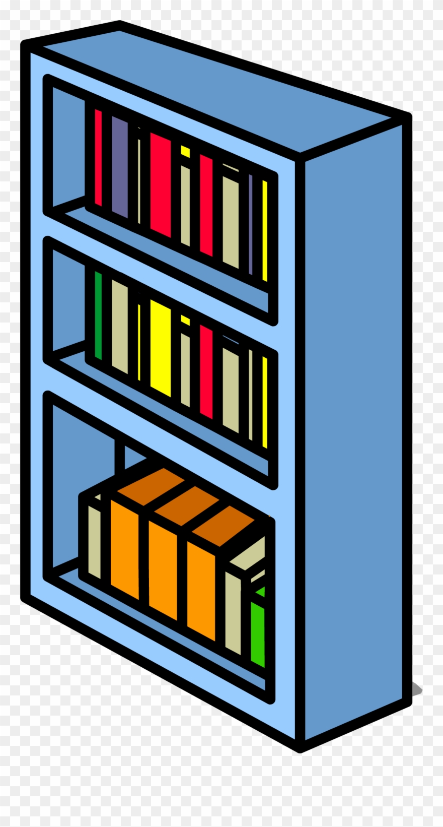 Bookshelf Clip Track - Bookshelf Transparent - Png Download