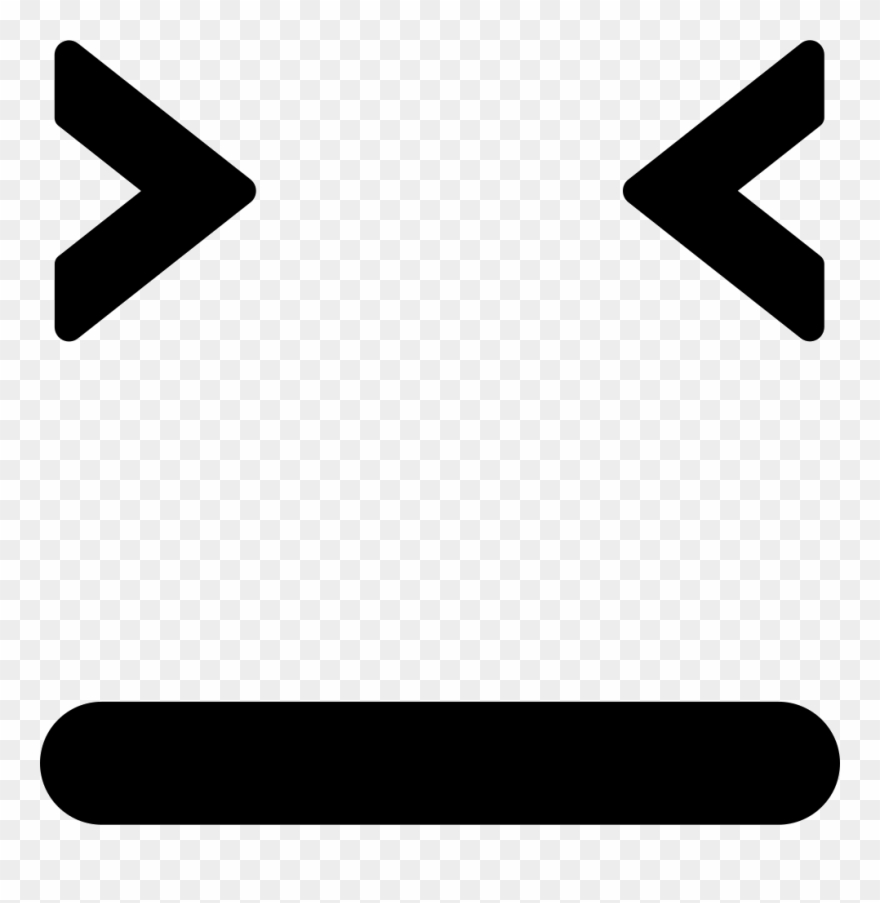 Emoticon Square Face With Closed Eyes And Straight - Straight Mouth Clipart