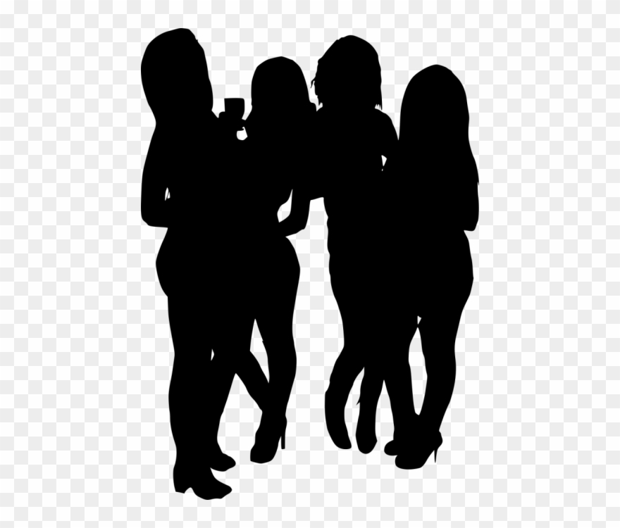 Free Png Girl Group Hoto Posing Silhouette Png - Group Of Ladies Silhouette Clipart