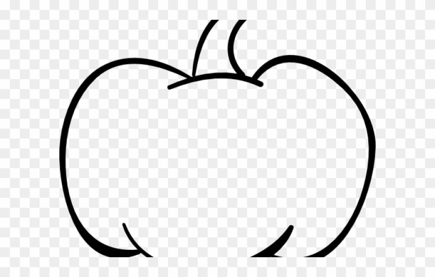Drawn Pumpkin Black And White - Line Art Clipart