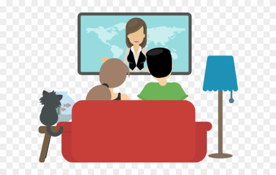 Watch Clipart Family Tv - Person Watching Tv Vector - Png Download
