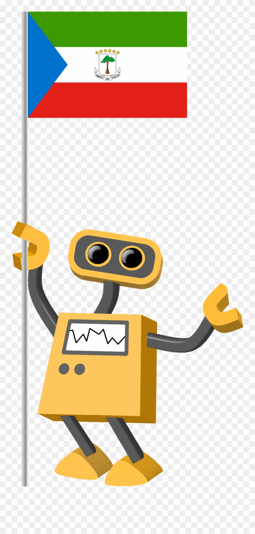 Flag Bot, Equatorial Guinea - Equatorial Guinea Flag Clipart