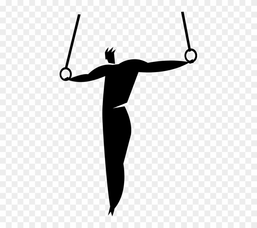 Vector Illustration Of Gymnast Performs Gymnastics - Illustration Clipart