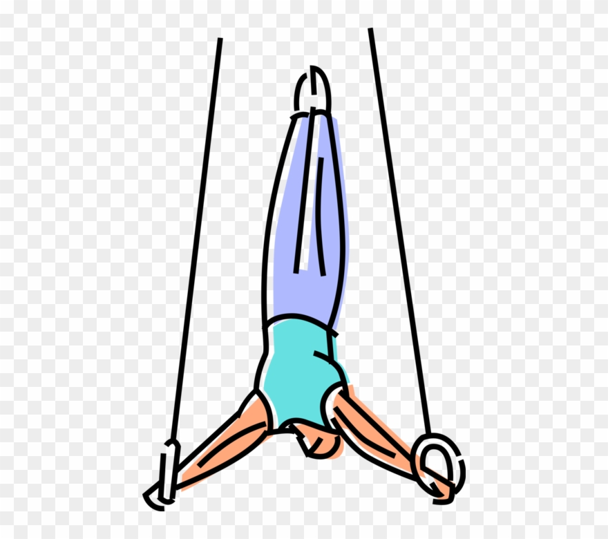 Vector Illustration Of Gymnast Performs Gymnastics Clipart