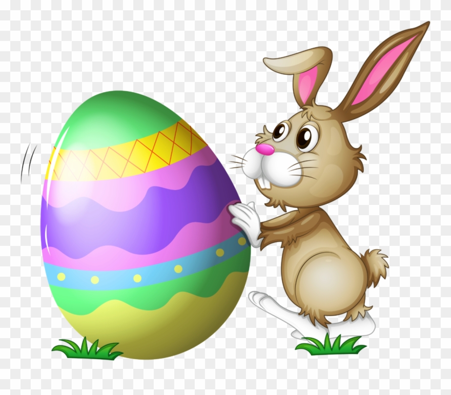 Easter Bunny With Egg Transparent Png - Easter Bunny Gif Transparent Clipart