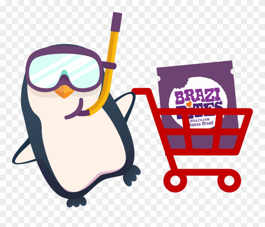 Brazi Bites Cart - Penguin Holding A Balloon Clipart