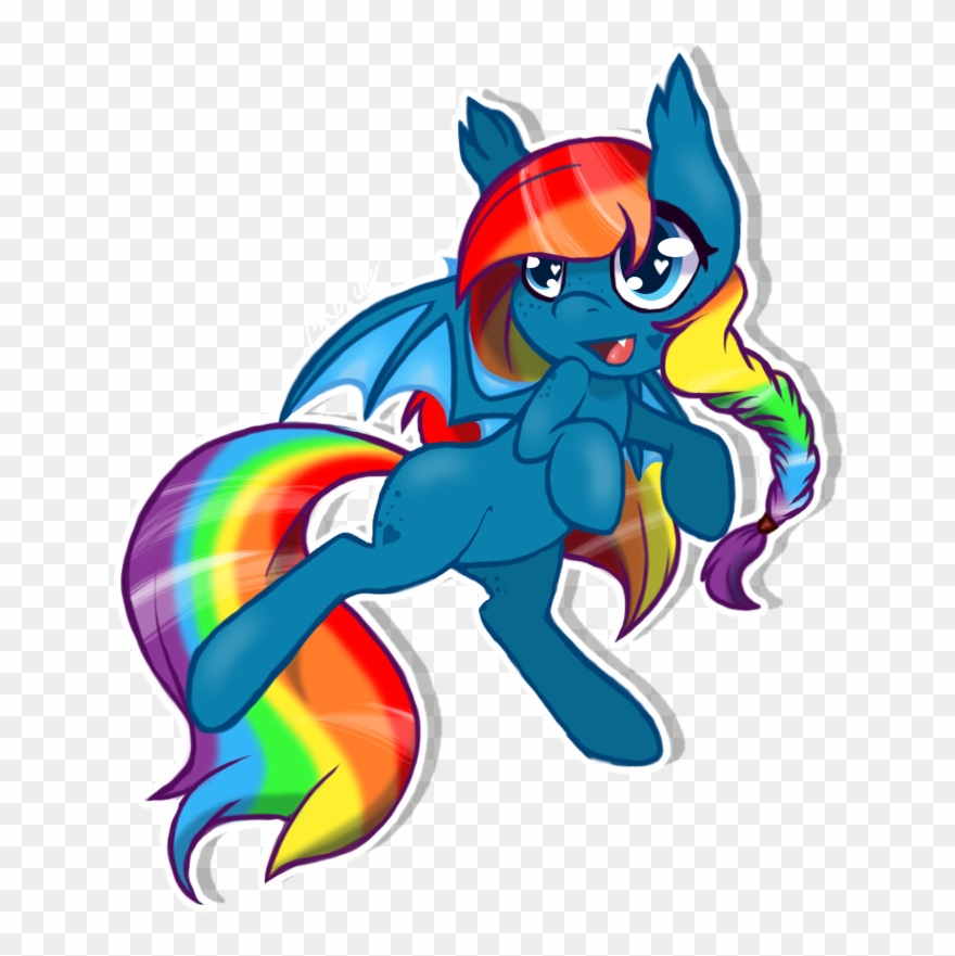Rainbow Eclipse Bat Version - Cartoon - Png Download