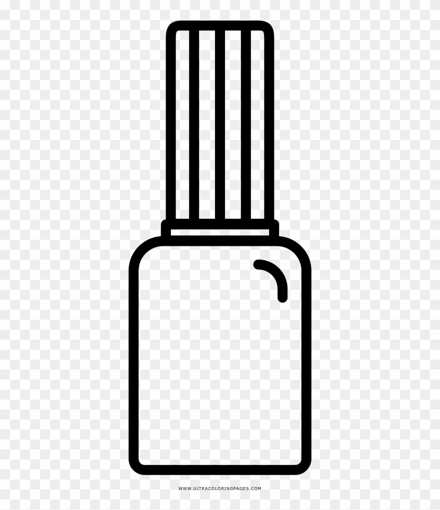 Nail Polish Coloring Page - Line Art Clipart