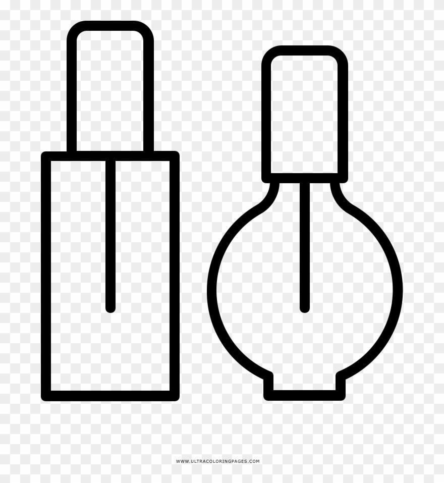 Nail Polish Coloring Page - Esmalte Para Colorear Clipart