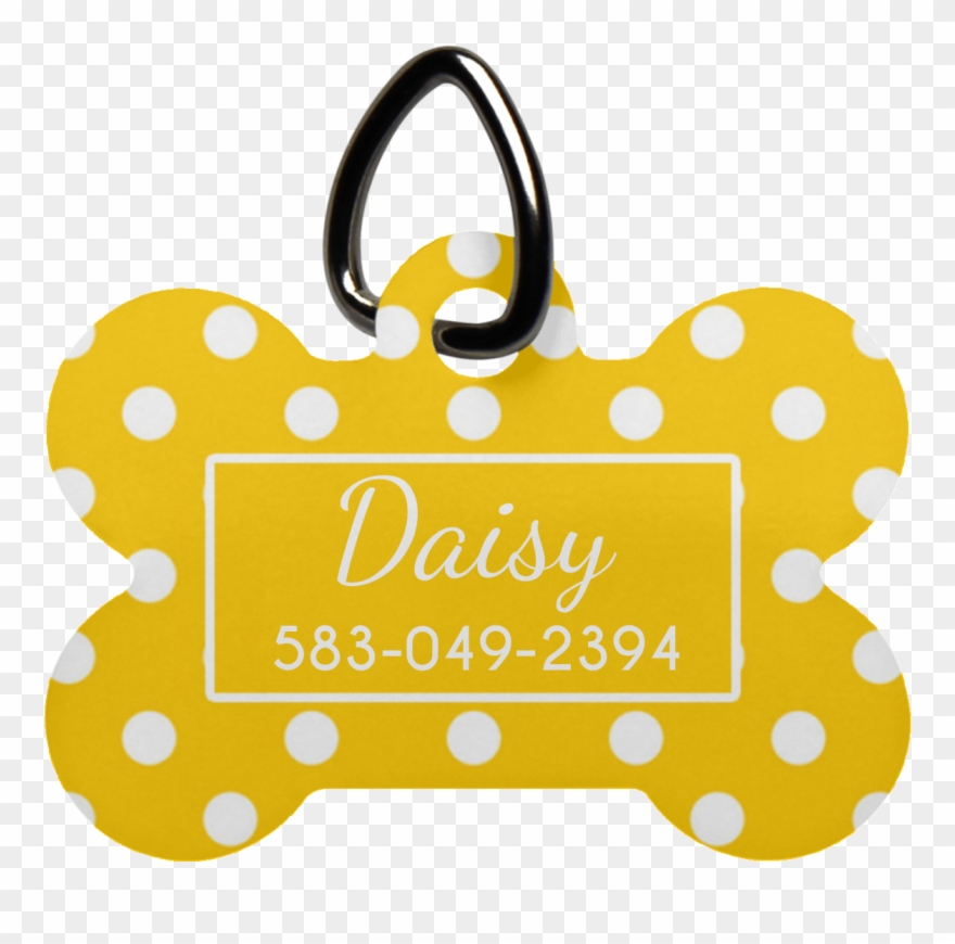 Yellow Polkadot Luv Tag - Pet Tag Clipart