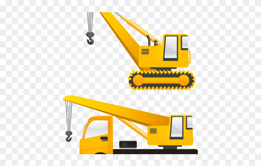 Crane Clipart Heavy Vehicle - Construction Vector - Png Download