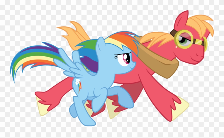 Rainbow Dash Pony Big Mcintosh Mammal Cartoon Vertebrate - Mlp Rainbow Dash And Big Mac Clipart