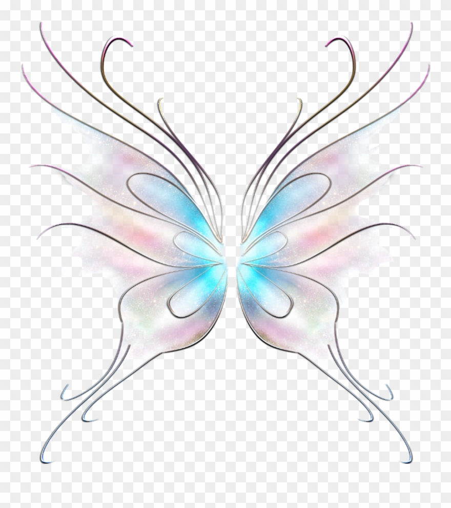 Art Butterfly Fairy Wings Stickers - Swallowtail Butterfly Clipart