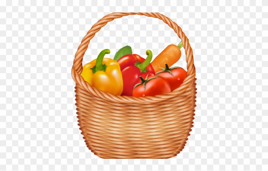 Raspberries Clipart Basket Fruit - Clipart Vegetable In Basket - Png Download