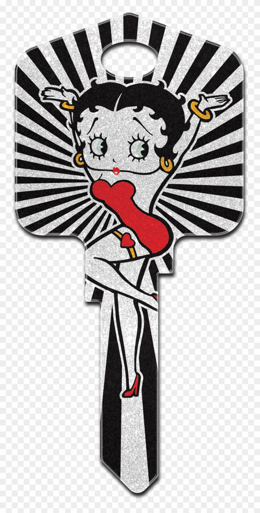 Same Image Front & Back - Betty Boop Glitter Key Clipart