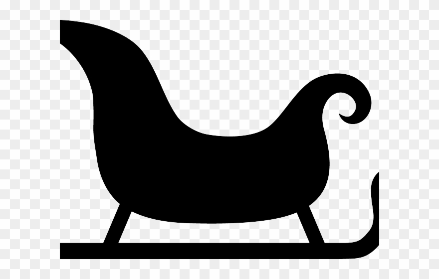 Sleigh Clipart Simple - Clipart Santa Claus Riding A Reindeer - Png Download