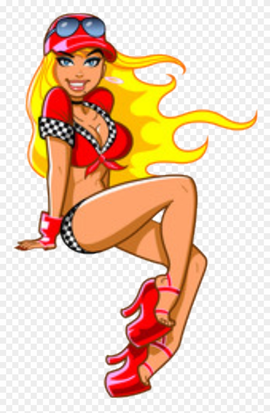 Sexy Sticker - Cool Blonde Cartoon Character Clipart