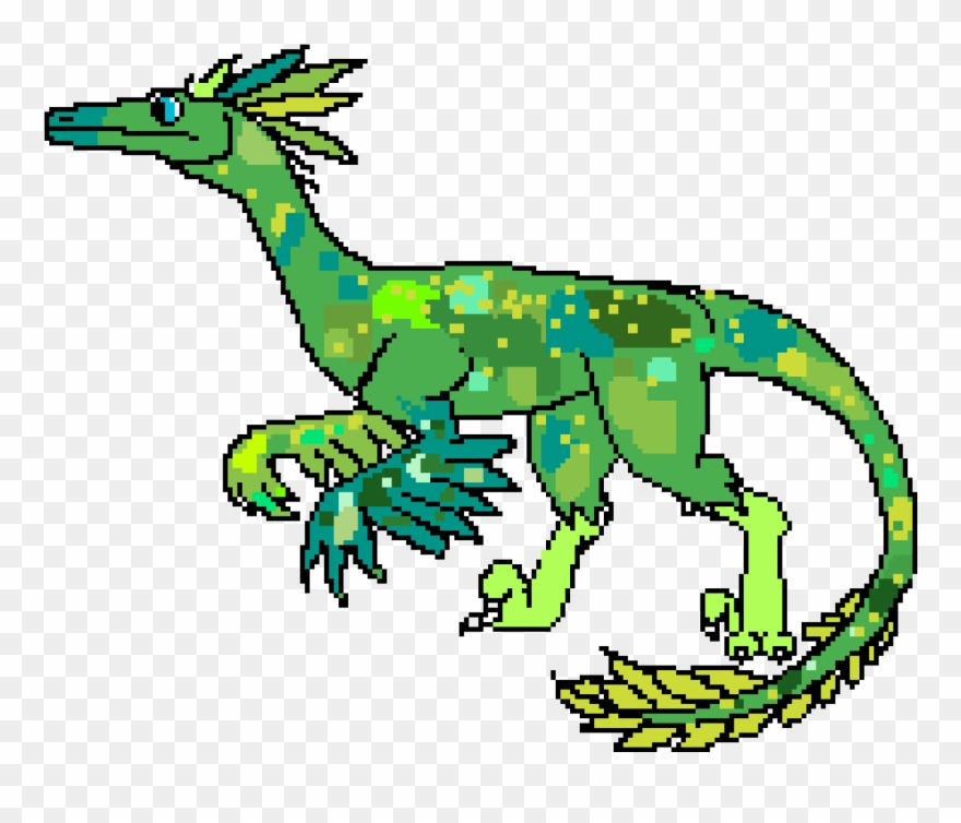 Troodon With Green Camouflage - Cartoon Clipart