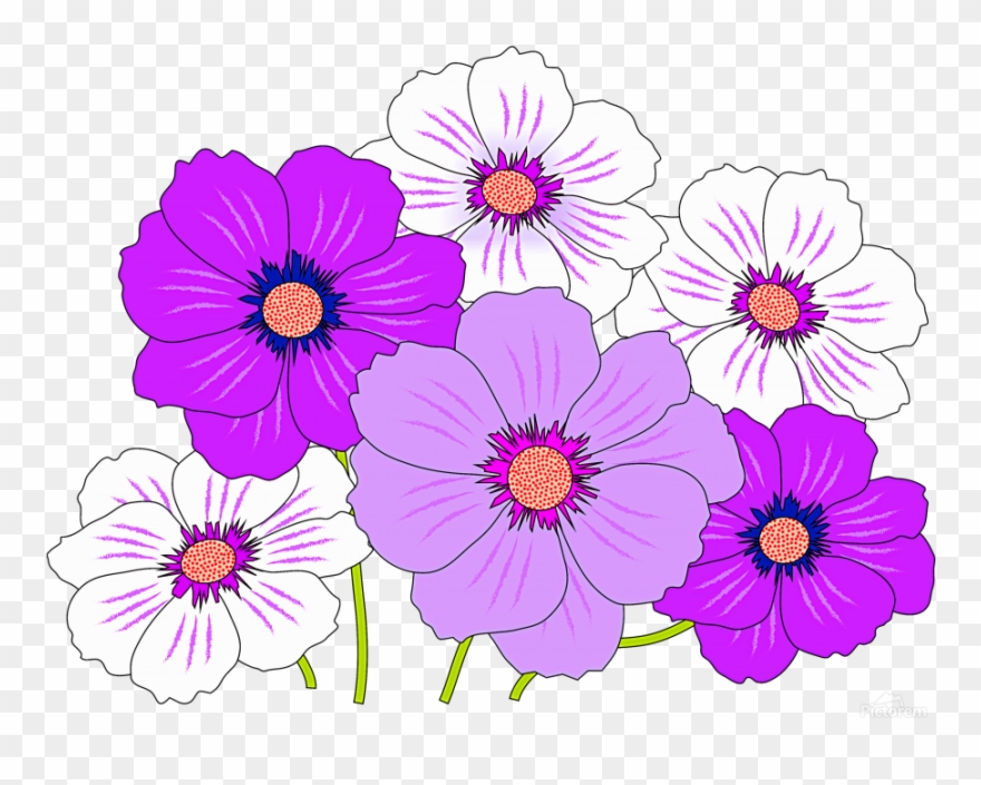 Colorful Flowers 05 Osg One Simple Gallery Canvas - Flowers Icon Png Pink Clipart