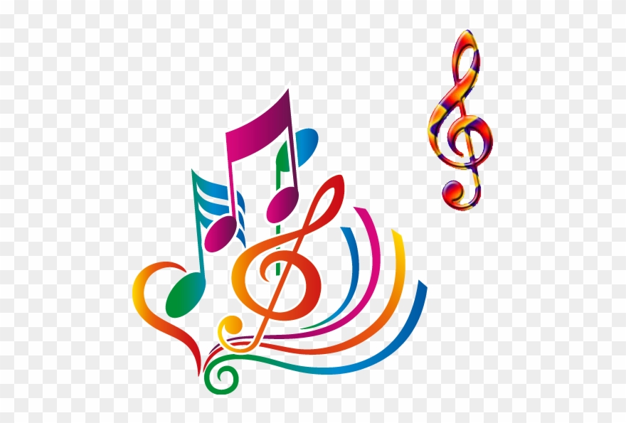Musical Art Color Notes - Notas Musicais Desenho Coloridas Png Clipart