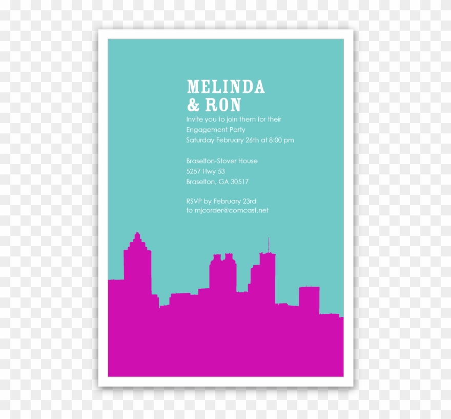 Atlanta Skyline Silhouette Party Invitations Ian Amp - Atlanta Skyline Svg Clipart