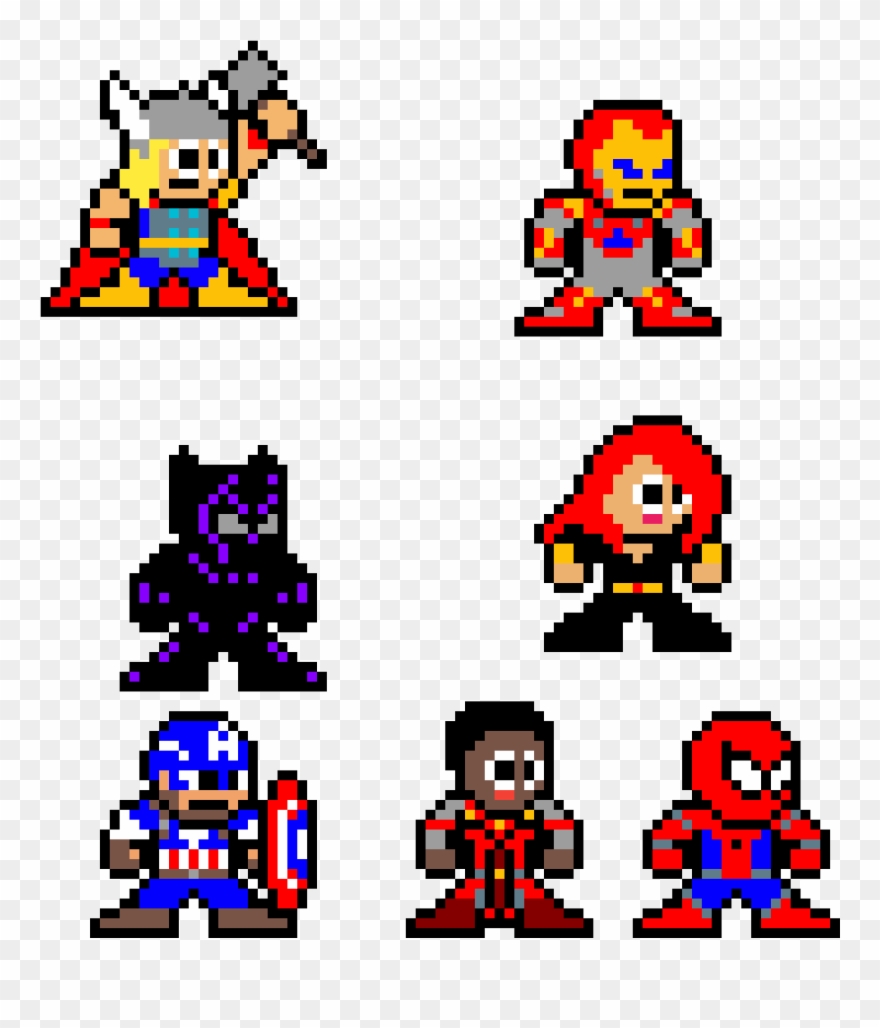 Avengers - Pixel Art De Los Vengadores Clipart