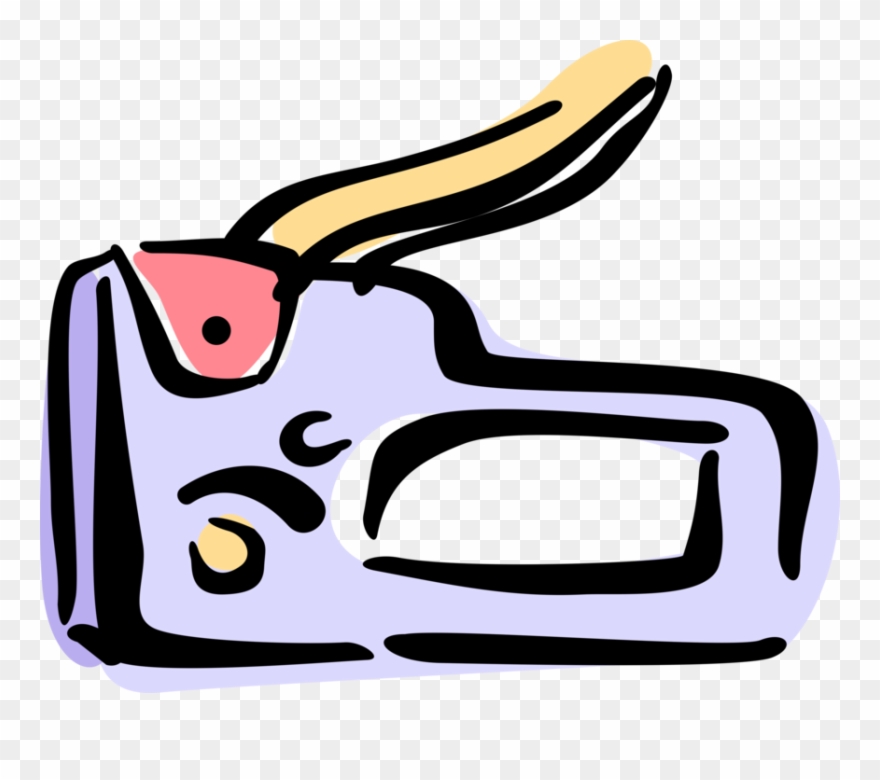 Vector Illustration Of Staple Gun Or Powered Stapler Clipart