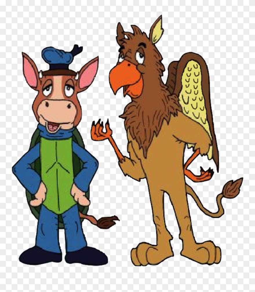 The Gryphon And The Mock Turtle - Cartoon Clipart