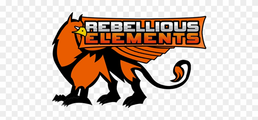 Orange Gryphon Mascot Logo For Rebellious Elements Clipart