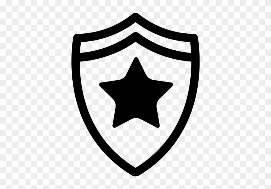 Police Shield Rubber Stamp - Public Security Icon Clipart