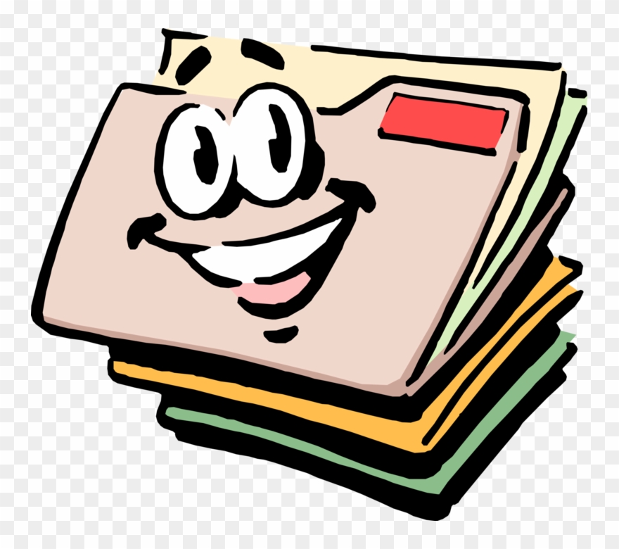 Vector Illustration Of Cartoon File Folder Holds Loose - File Folder Cartoon Clipart