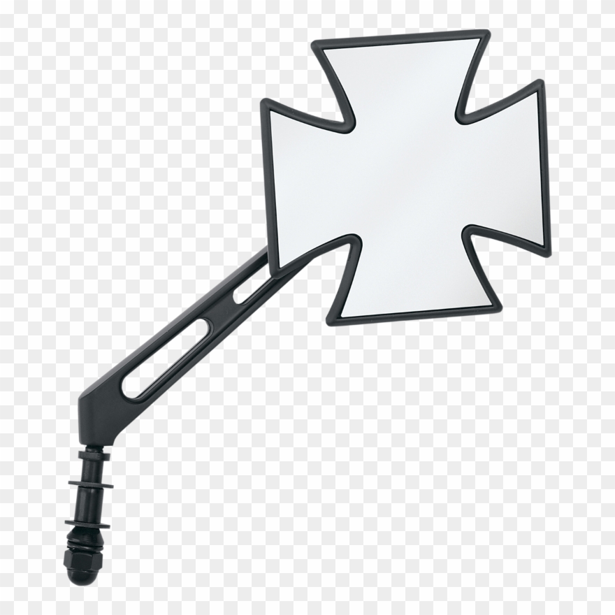 Drag Specialties Black Maltese Cross Universal Mirrors - Motorrad Spiegel Eisernes Kreuz Clipart