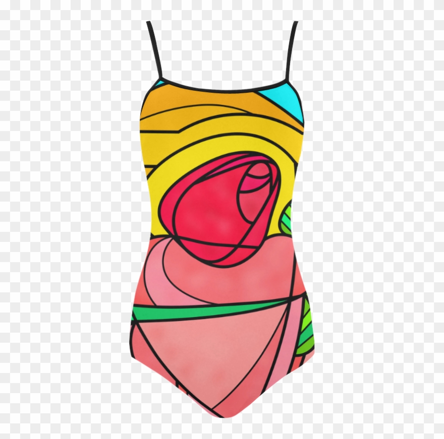 Deco Rosebud By Artformdesigns Strap Swimsuit Clipart