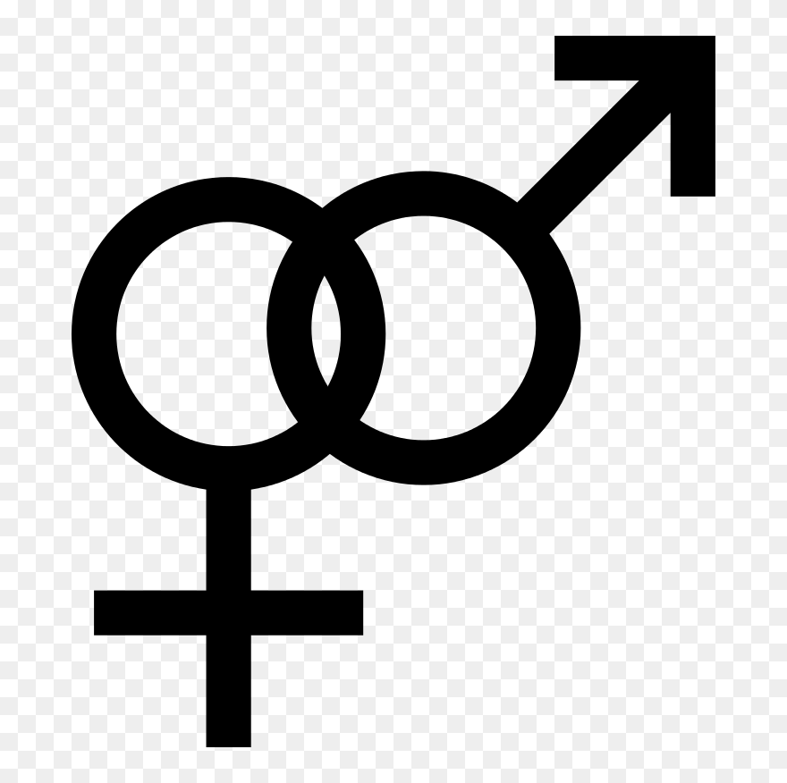 Male And Female Gender Icons - Bisexual Symbol Clipart