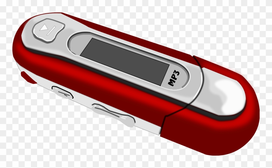 A Red Old Style Mp3 Player Free Vector Clipart