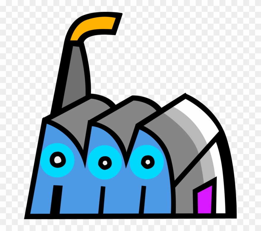 Industrial Factory Plant Building Vector Image Illustration Clipart